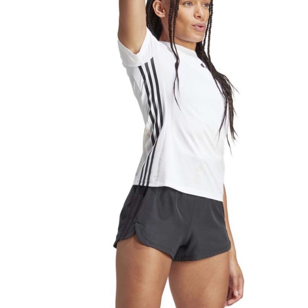Adidas Women's Pacer Training 3 stripes woven high-rise 5” shorts